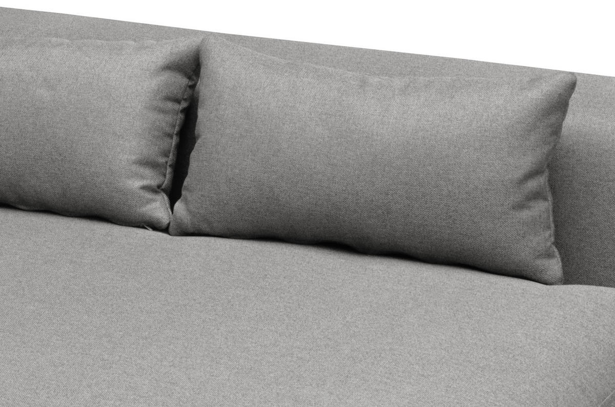 ECKSOFA Grau Flachgewebe  - Schwarz/Grau, Design, Textil/Metall (172/313cm) - Livetastic