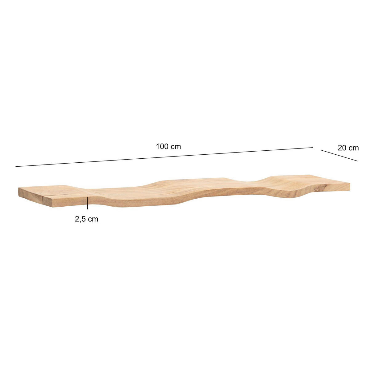 WANDBOARD100/5/20 cm Akaziefarben  - Akaziefarben, Design, Holz (100/5/20cm) - Livetastic