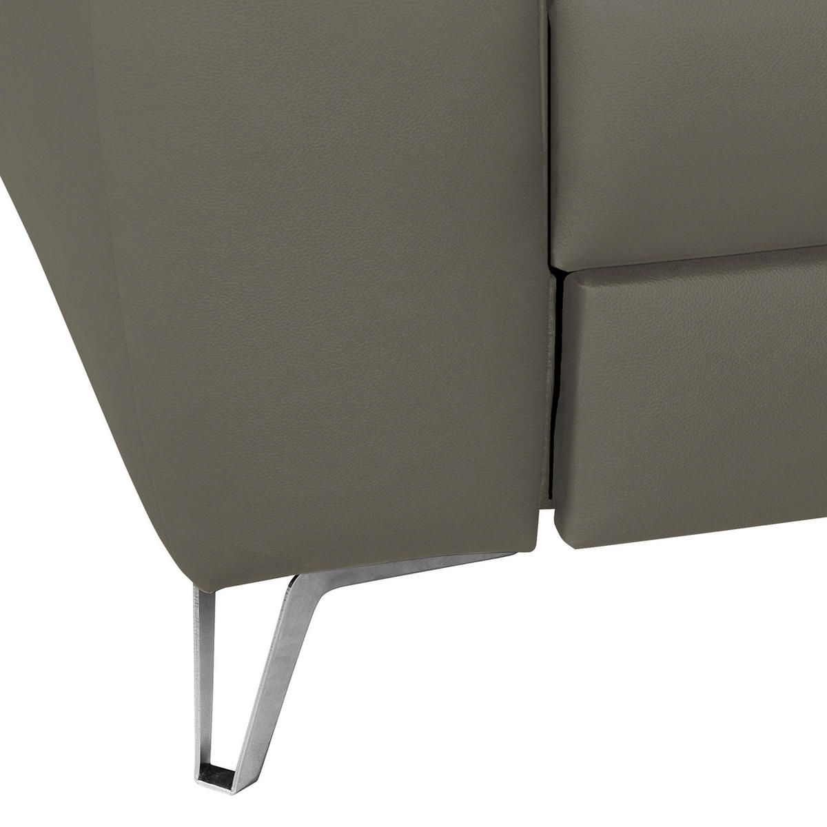 ECKSOFA in Lederlook Echtleder Sahara  - Chromfarben/Sahara, Design, Leder/Textil (241/168cm) - Livetastic