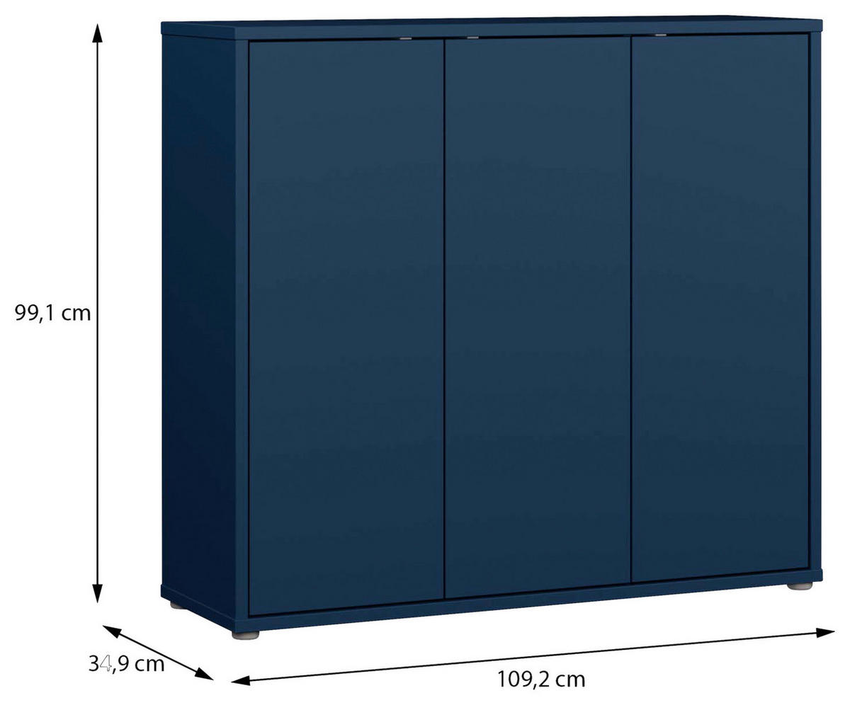SCHUHSCHRANK  in 109,2/99,1/34,9 cm  - Dunkelblau/Grau, MODERN, Holzwerkstoff/Kunststoff (109,2/99,1/34,9cm) - Carryhome