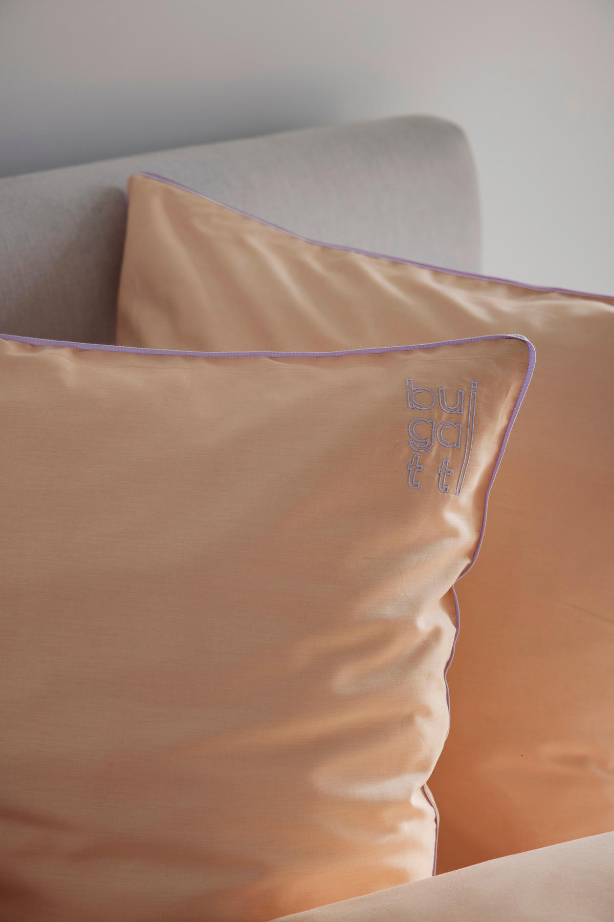 BETTWÄSCHE Makosatin 155/220 cm  - Aprikose, Basics, Textil (155/220cm) - Bugatti