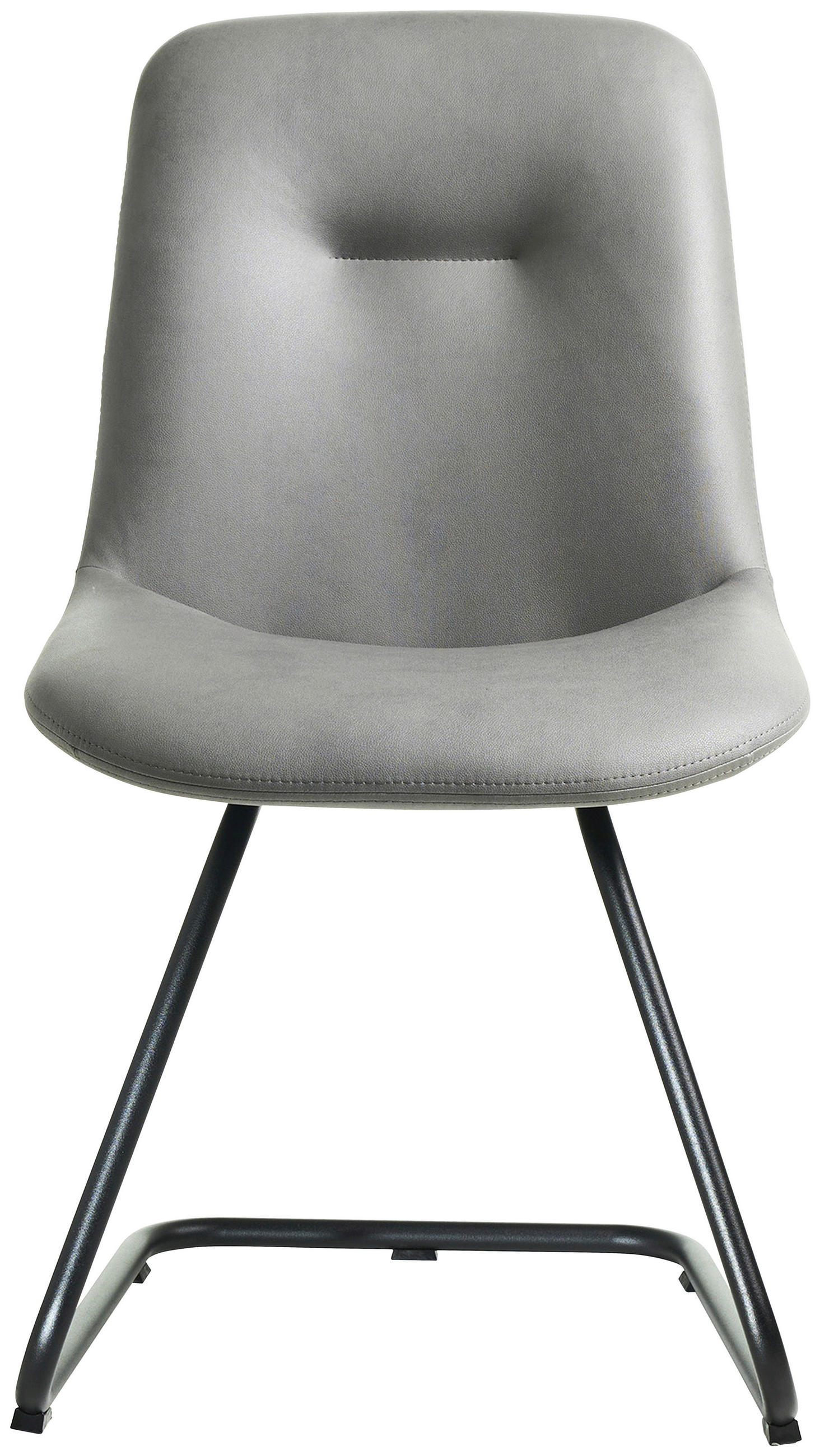 STUHL - Hellgrau/Schwarz, Basics, Textil/Metall (51/89/61cm) - Celina Home