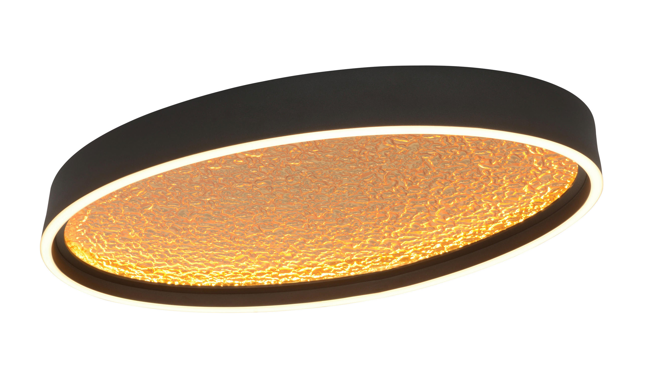 PLAFONIERĂ CU LED - auriu/negru, Design, plastic/metal (60/35/6,5cm)