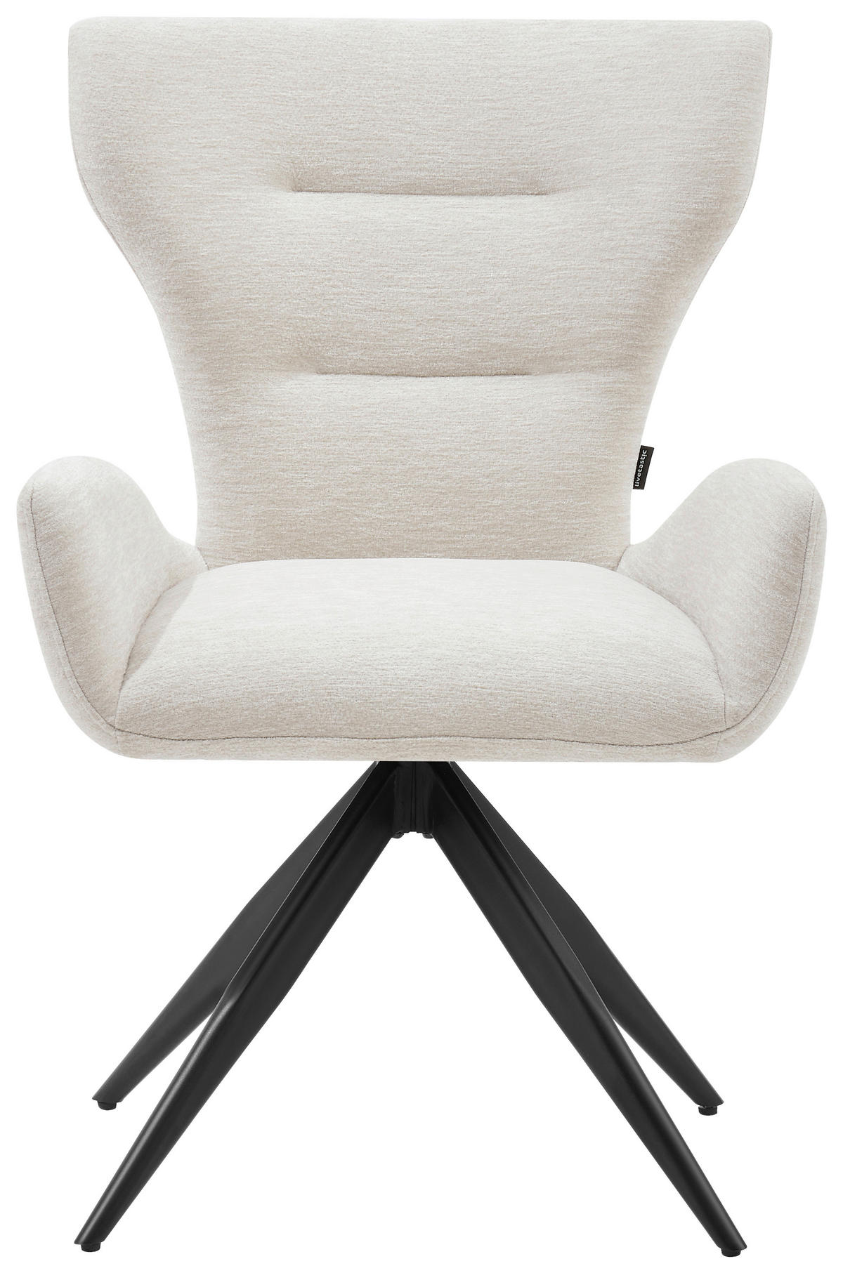 ARMLEHNSTUHL  Sitzfläche 360° drehbar Chenille  Schwarz, Beige  - Beige/Schwarz, MODERN, Holz/Textil (58/89/62,5cm) - Livetastic