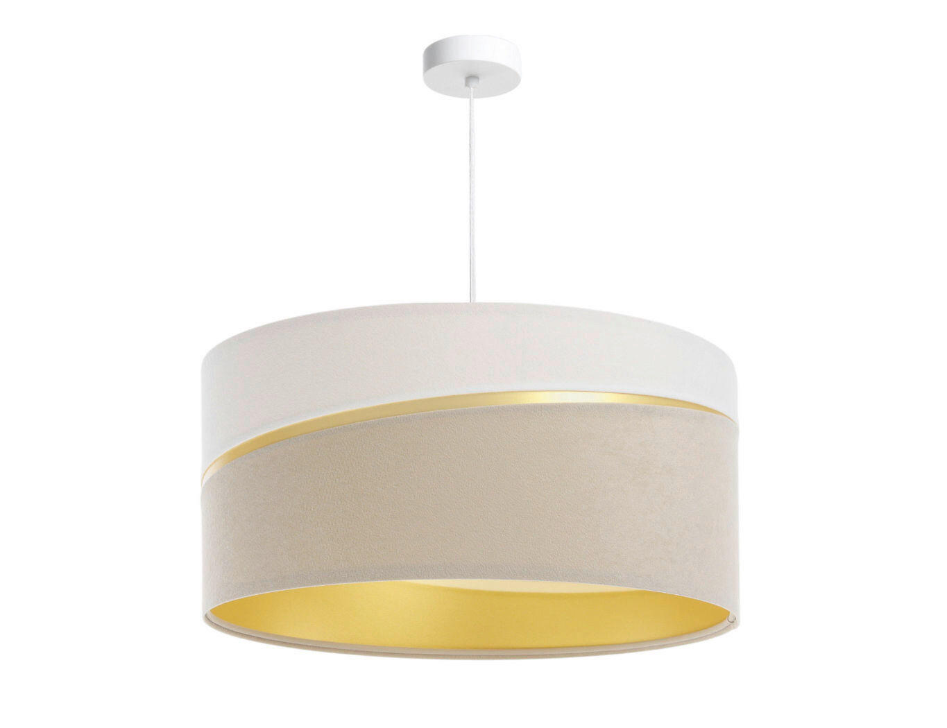 XXXLutz Hängeleuchte Swing Weiß, Gold, Beige 95 cm