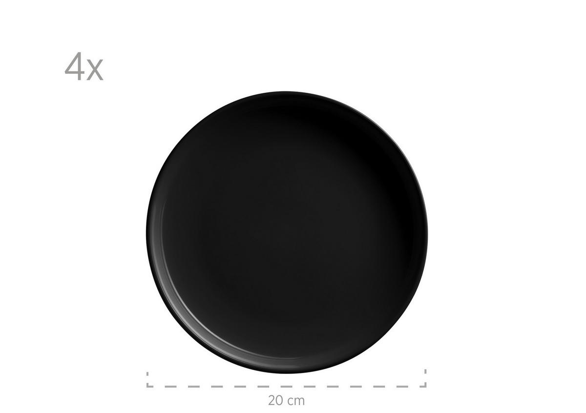 KOMBISERVICE Alenia 16-teilig  - Schwarz, Basics, Keramik (32/31,5/30cm) - Mäser
