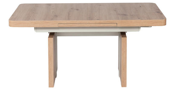 COUCHTISCH 110-150/68/53-72 cm rechteckig Silberfarben, Wildeiche  - Wildeiche/Silberfarben, Design, Holzwerkstoff (110-150/68/53-72cm) - Venda