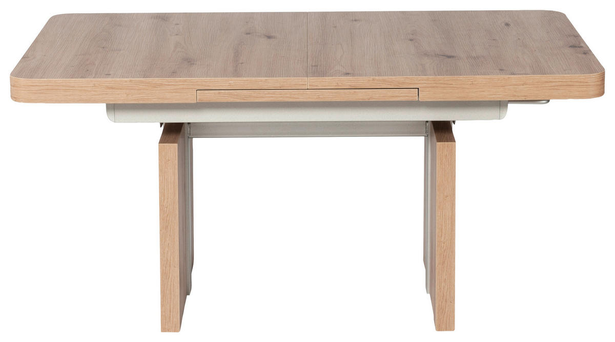 COUCHTISCH 110-150/68/53-72 cm rechteckig Silberfarben, Wildeiche  - Wildeiche/Silberfarben, Design, Holzwerkstoff (110-150/68/53-72cm) - Venda