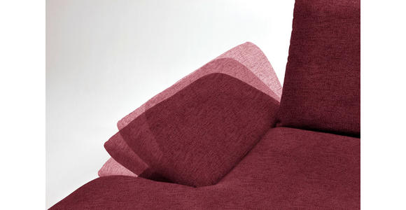 ECKSOFA in Flachgewebe Bordeaux  - Bordeaux/Schwarz, Design, Holz/Textil (159/314cm) - Dieter Knoll