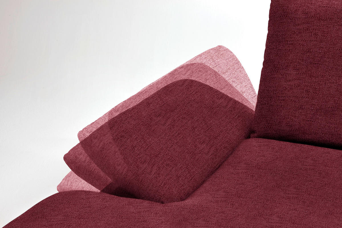 ECKSOFA in Flachgewebe Bordeaux  159/314 cm  - Bordeaux/Schwarz, Design, Holz/Textil (159/314cm) - Dieter Knoll