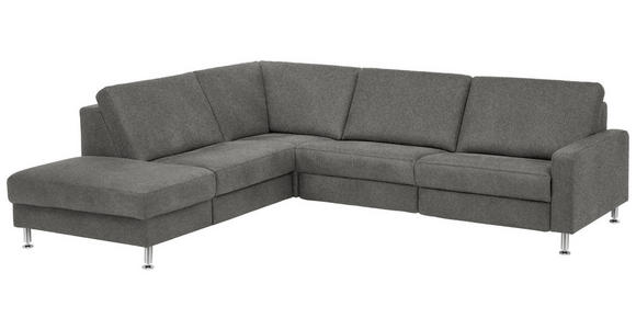 ECKSOFA in Mikrofaser Grau  - Alufarben/Grau, Design, Textil/Metall (242/275cm) - Dieter Knoll