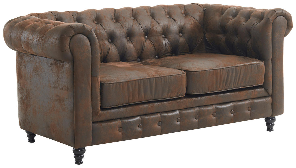 CHESTERFIELD-KANAPÉ fa, textil fekete, barna  - barna/fekete, Trend, textil/fa (165/73/87cm) - Xora