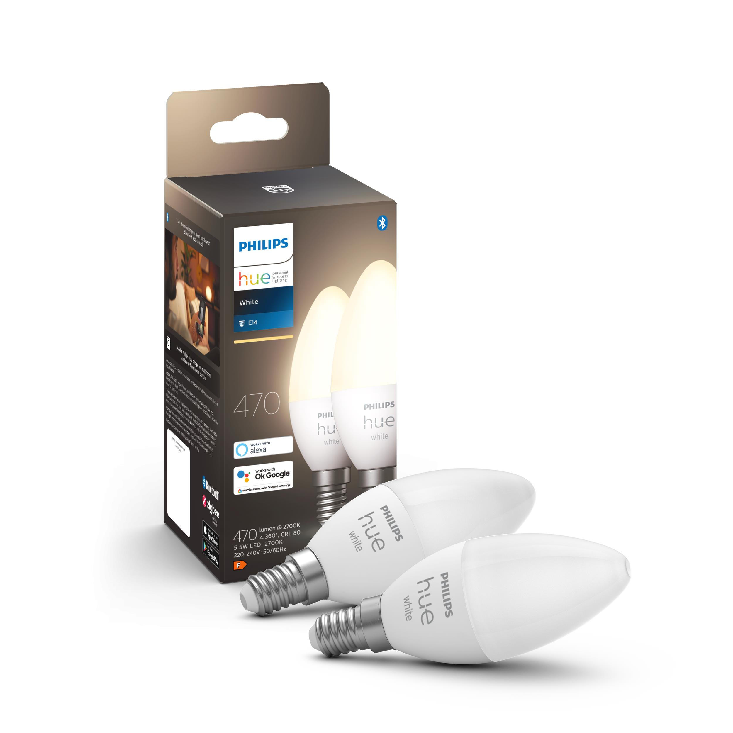 LED-LEUCHTMITTEL   E14 5,5 W 470 lm  - Weiß, Basics, Kunststoff (3,9/10,6cm) - Philips HUE