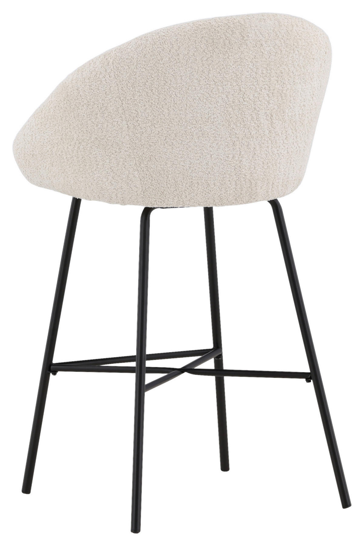 BARHOCKER-SET Teddystoff Schwarz, Weiß Stahl  - Schwarz/Weiß, Design, Textil/Metall (59/96/54cm) - Livetastic