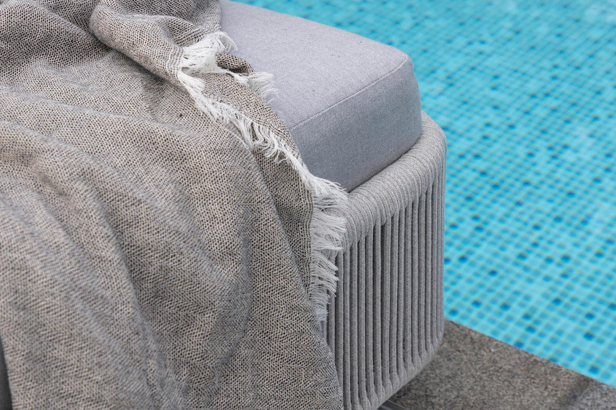 SONNENLIEGE 75/32/205 cm  - Weiß/Grau, MODERN, Textil/Metall (75/32/205cm) - Gardenson