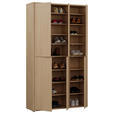 SCHUHSCHRANK 109,2/191,9/34,9 cm  - Eichefarben/Grau, MODERN, Holzwerkstoff/Kunststoff (109,2/191,9/34,9cm) - Carryhome