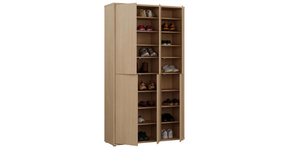 SCHUHSCHRANK 109,2/191,9/34,9 cm  - Eichefarben/Grau, MODERN, Holzwerkstoff/Kunststoff (109,2/191,9/34,9cm) - Carryhome