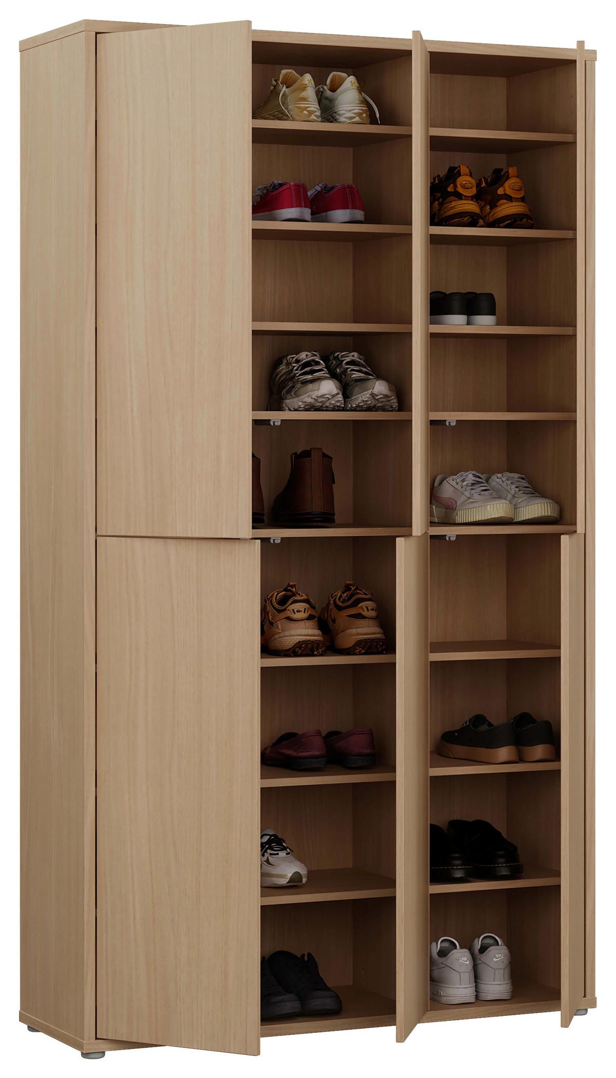 SCHUHSCHRANK 109,2/191,9/34,9 cm  - Eichefarben/Grau, MODERN, Holzwerkstoff/Kunststoff (109,2/191,9/34,9cm) - Carryhome
