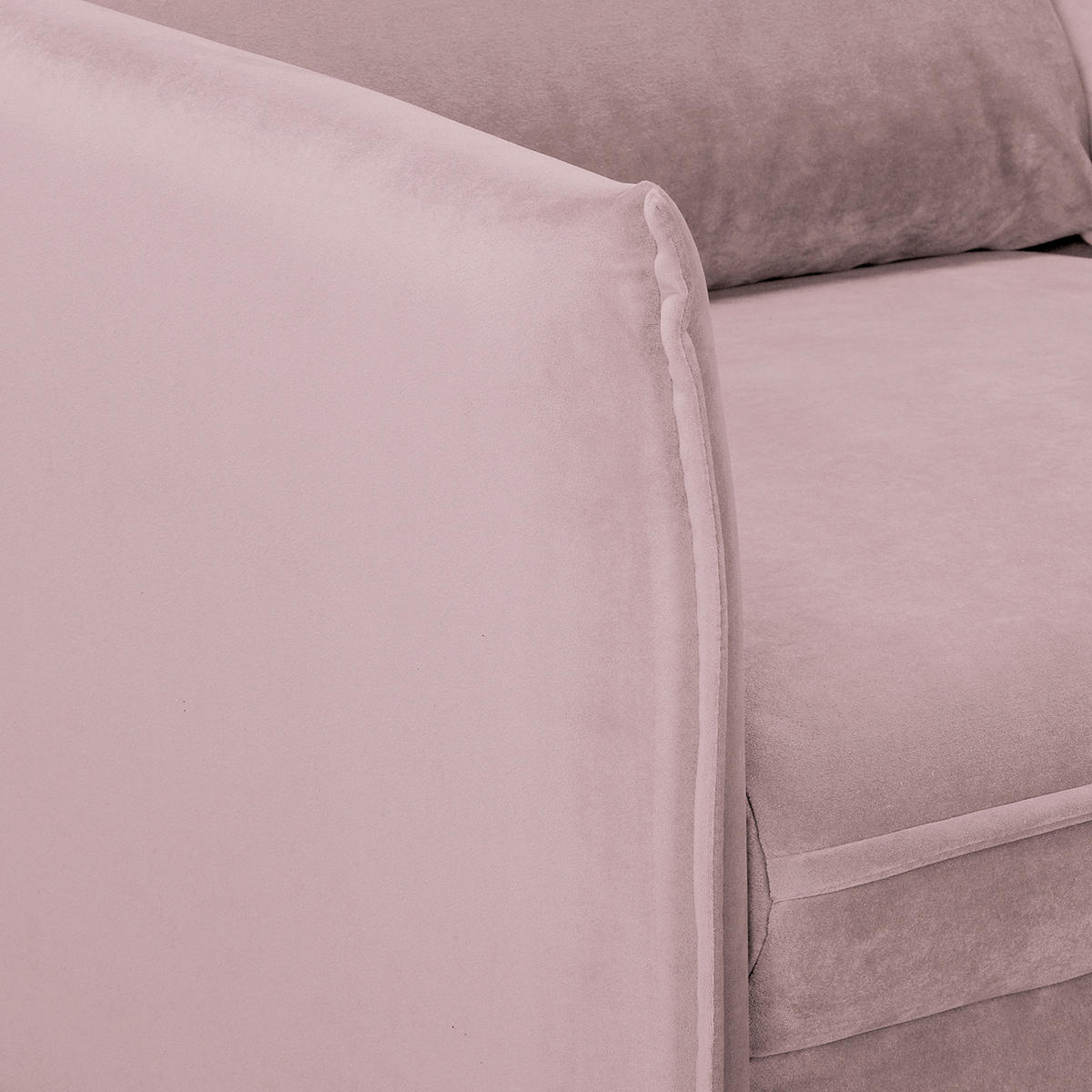 2-SITZER-SOFA JULI Samt Rosa  - Schwarz/Rosa, Design, Holz/Textil (138/86/100cm) - P & B