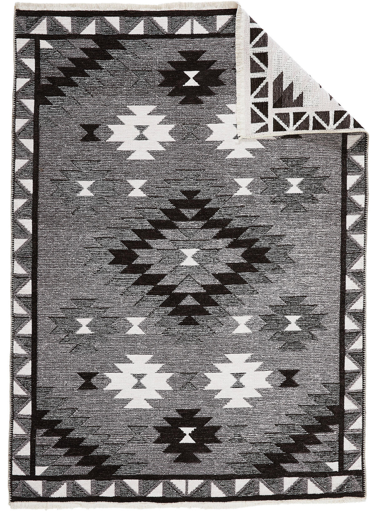 KOBEREC TKANÝ NA PLOCHO, 160/230 cm, šedá, bílá, tmavě šedá - šedá/bílá, Design, textil (160/230cm) - Novel