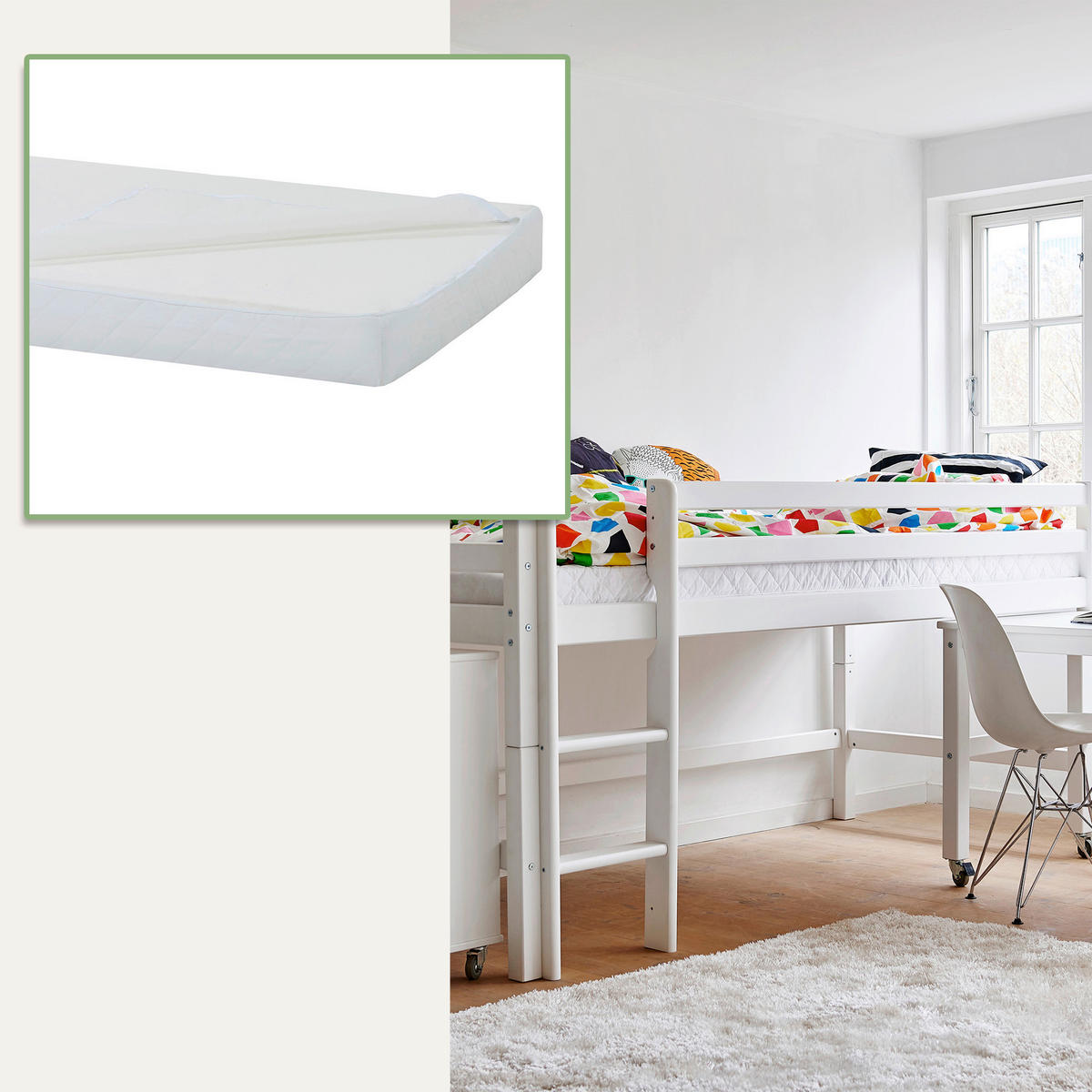 KINDERMATRATZE Höhe ca. 12 cm  - Weiß, Basics, Textil (160/12/70cm) - Hoppekids