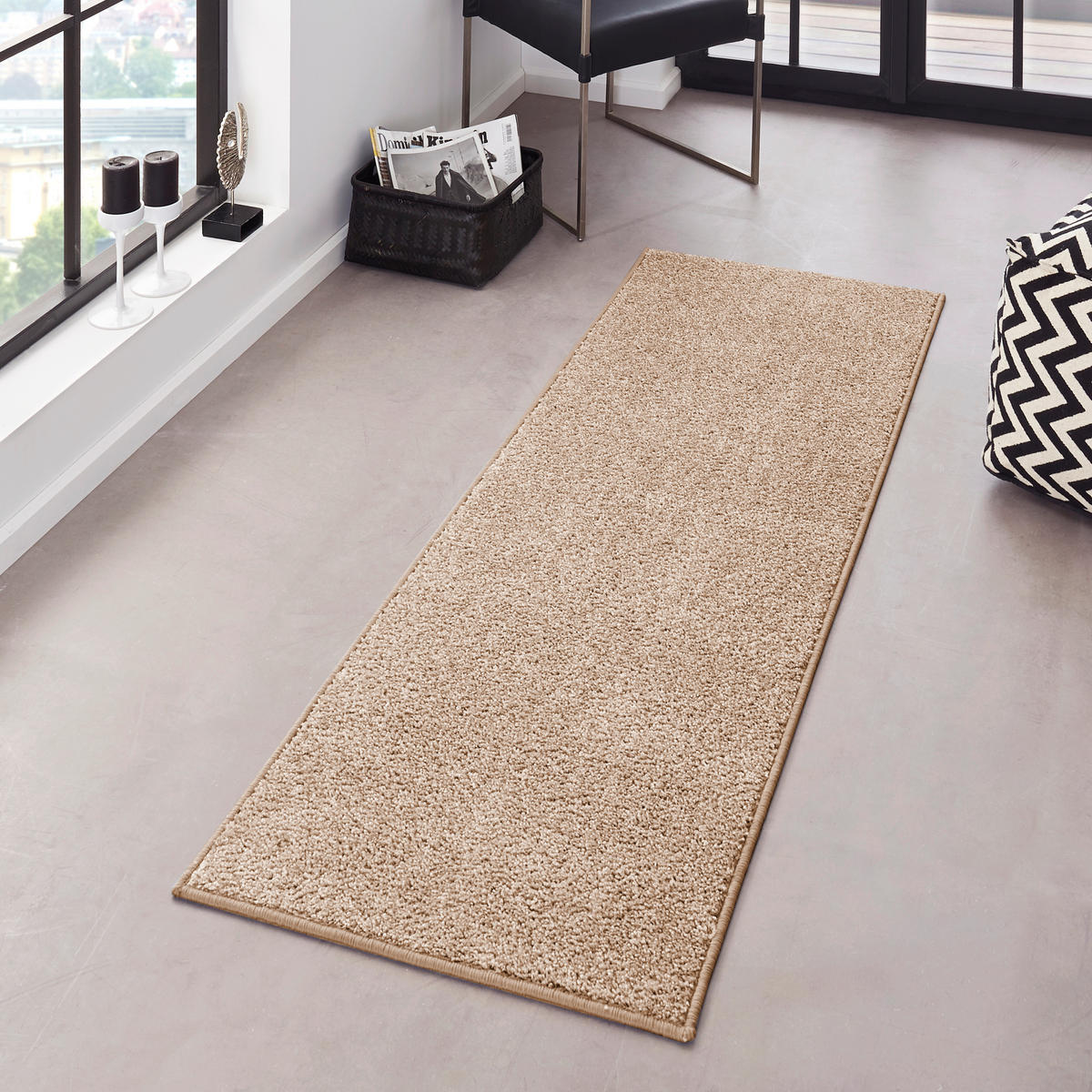 LÄUFER 80/300/300 cm Pure  - Taupe/Creme, Basics, Kunststoff (80/300/300cm)