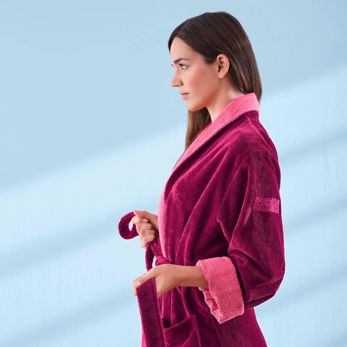 BADEMANTEL LOOKS by Wolfgang JOOP M Damen  - Violett, Basics, Textil (Mnull) - LOOKS by W.Joop