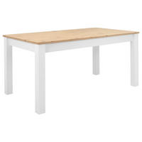 Masă din material pe bază de lemn, 160/90/75 cm,   - alb/culoare lemn stejar, Konventionell, material pe bază de lemn (160/90/75cm) - MID.YOU