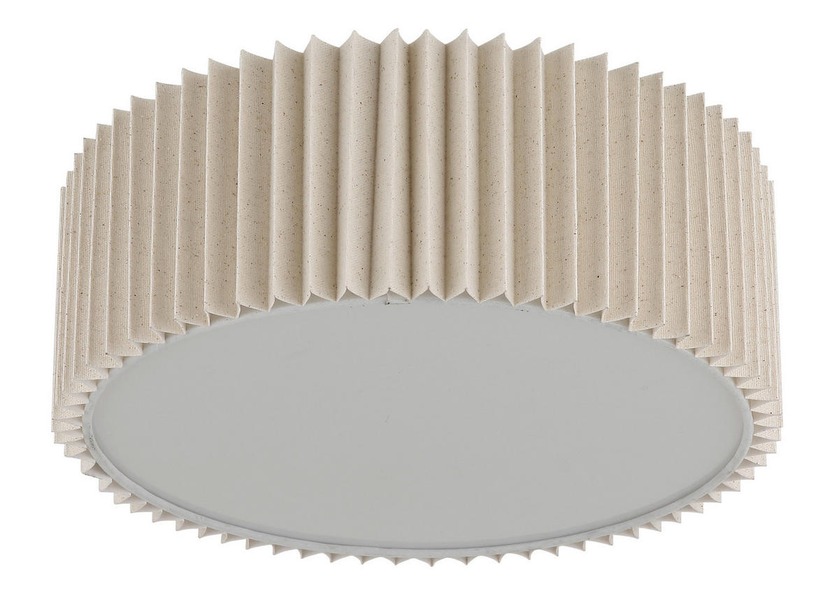 DECKENLEUCHTE  33/13 cm    - Weiss/Naturfarben, Basics, Kunststoff/Textil (33/13cm) - Globo