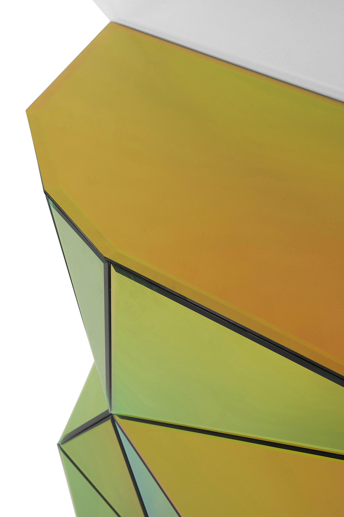 KONSOLE Eukalyptusholz Orange, Pink  - Pink/Orange, Design, Glas/Holz (127/81/39cm) - Kare-Design