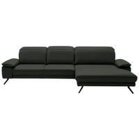 ECKSOFA in Echtleder Dunkelgrün  - Dunkelgrün/Schwarz, Design, Leder/Metall (332/193cm) - Dieter Knoll