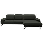 ECKSOFA in Echtleder Dunkelgrün  - Dunkelgrün/Schwarz, Design, Leder/Metall (332/193cm) - Dieter Knoll