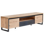 LOWBOARD  in 188/48/40 cm  - Eichefarben/Schwarz, Design, Holzwerkstoff/Metall (188/48/40cm) - Xora