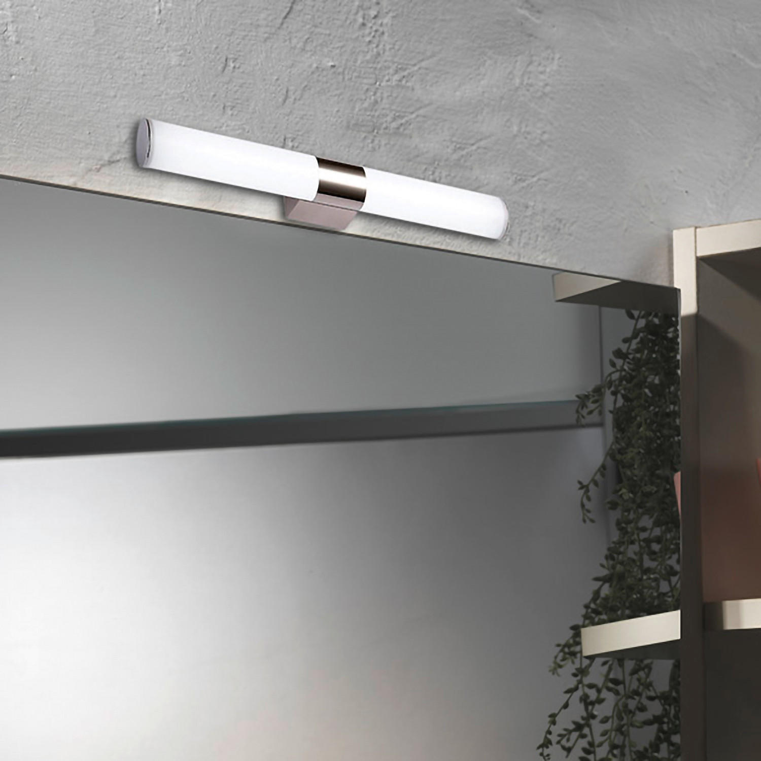 LED-WANDLEUCHTE 40/10/15 cm   - Silberfarben/Weiß, Basics, Metall (40/10/15cm)
