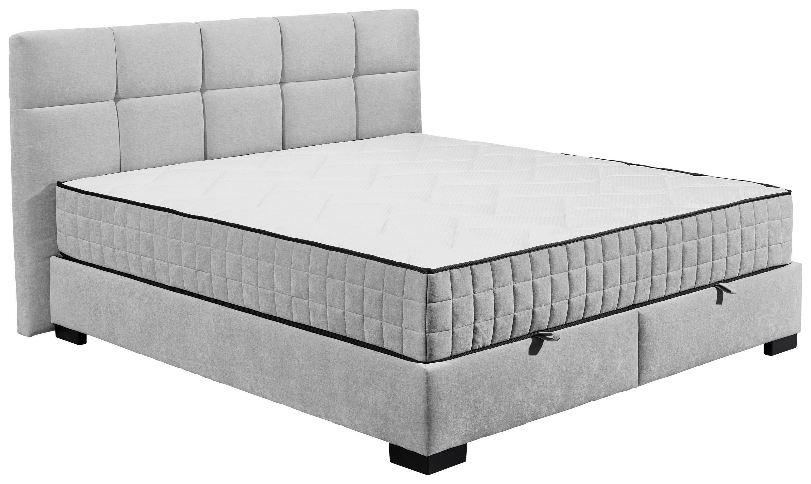BOXBETT 180/200 cm  in Hellgrau  - Hellgrau/Schwarz, MODERN, Holzwerkstoff/Kunststoff (180/200cm) - MID.YOU
