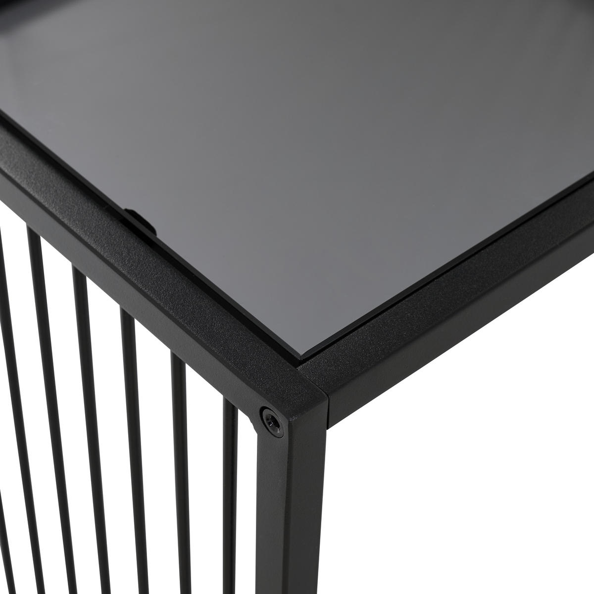 COUCHTISCH in Metall, Glas 75/75/42 cm  - Schwarz/Grau, Design, Glas/Metall (75/75/42cm) - Livetastic