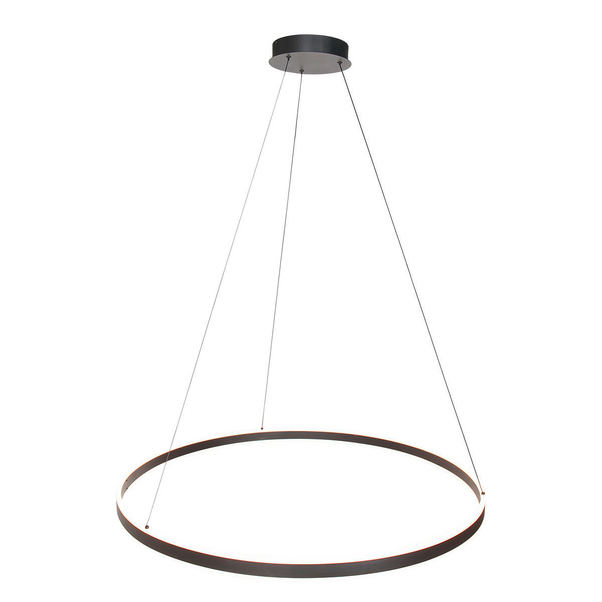 PENDELLEUCHTE Ringlux 100/190 cm   - Schwarz/Weiß, Basics, Kunststoff/Metall (100/190cm)