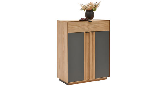 SCHUHSCHRANK 85/105/42 cm  - Eichefarben/Schwarz, Natur, Holz/Holzwerkstoff (85/105/42cm) - Linea Natura