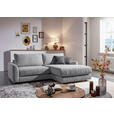 ECKSOFA  in Cord Hellgrau  240/175 cm  - Dunkelgrau/Hellgrau, Design, Kunststoff/Textil (240/175cm) - Xora