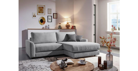 ECKSOFA  in Cord Hellgrau  240/175 cm  - Dunkelgrau/Hellgrau, Design, Kunststoff/Textil (240/175cm) - Xora