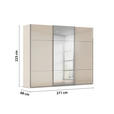 SCHWEBETÜRENSCHRANK 271/223/68 cm 3-türig Champagner  - Chromfarben/Champagner, KONVENTIONELL, Glas/Holzwerkstoff (271/223/68cm) - Novel