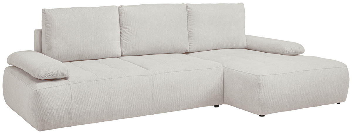 ECKSOFA Weiß Webstoff  - Schwarz/Weiß, KONVENTIONELL, Kunststoff/Textil (282/162cm) - Carryhome