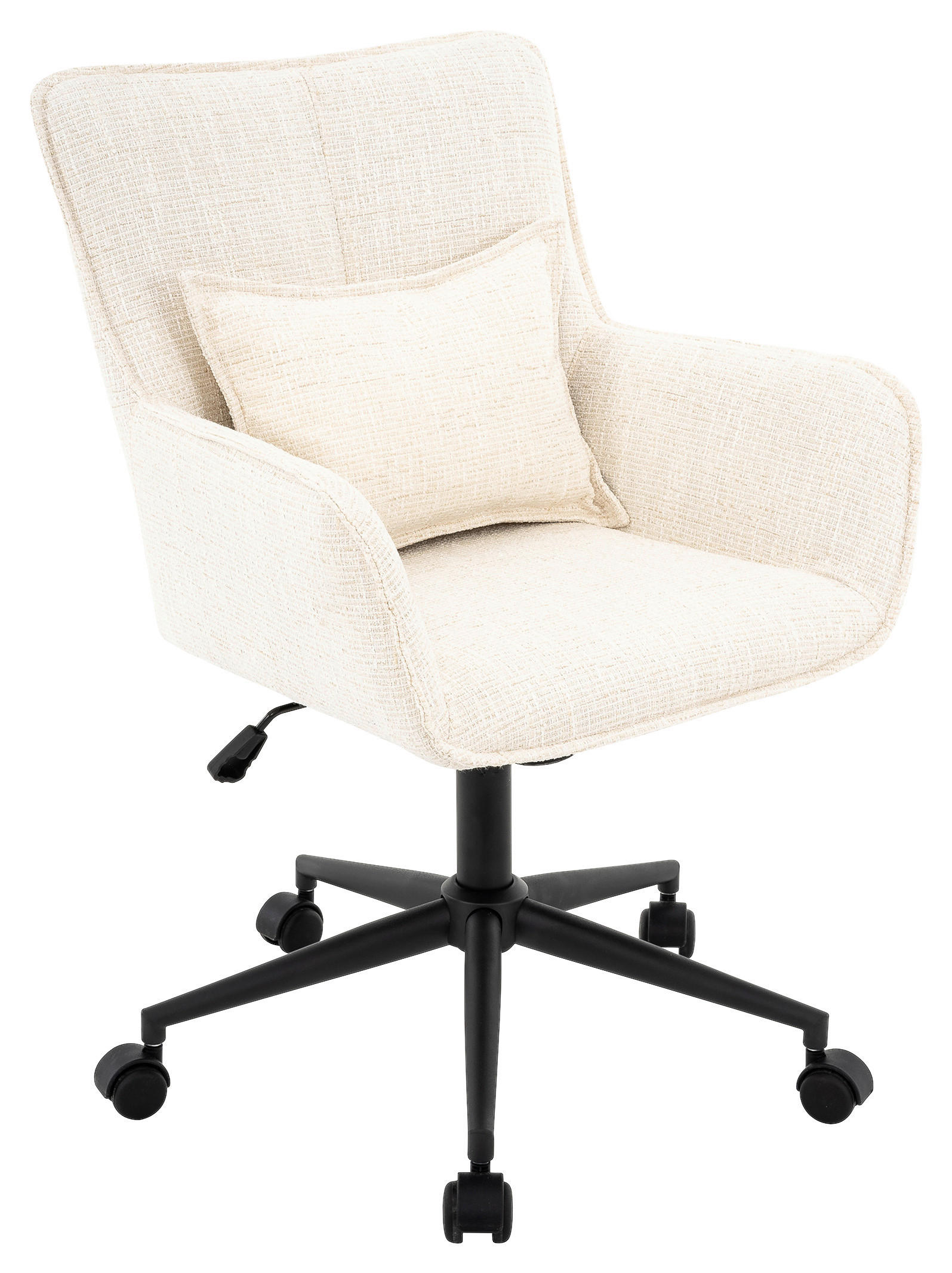 Carryhome OTOČNÁ ŽIDLE, tkaná látka, krémová, černá