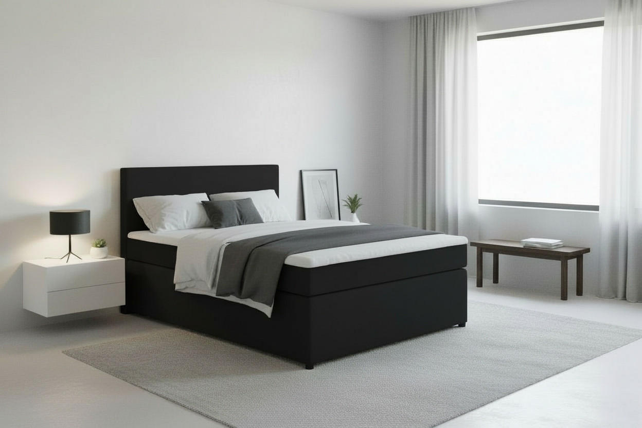 MID.YOU POSTEL BOXSPRING, 140/200 cm, barvy grafitu