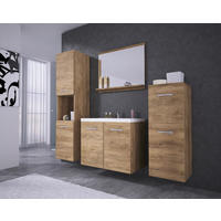 BADEZIMMER 5-teilig  in  - Eichefarben/Weiß, LIFESTYLE, Keramik/Holzwerkstoff (140/133/35cm) - P & B