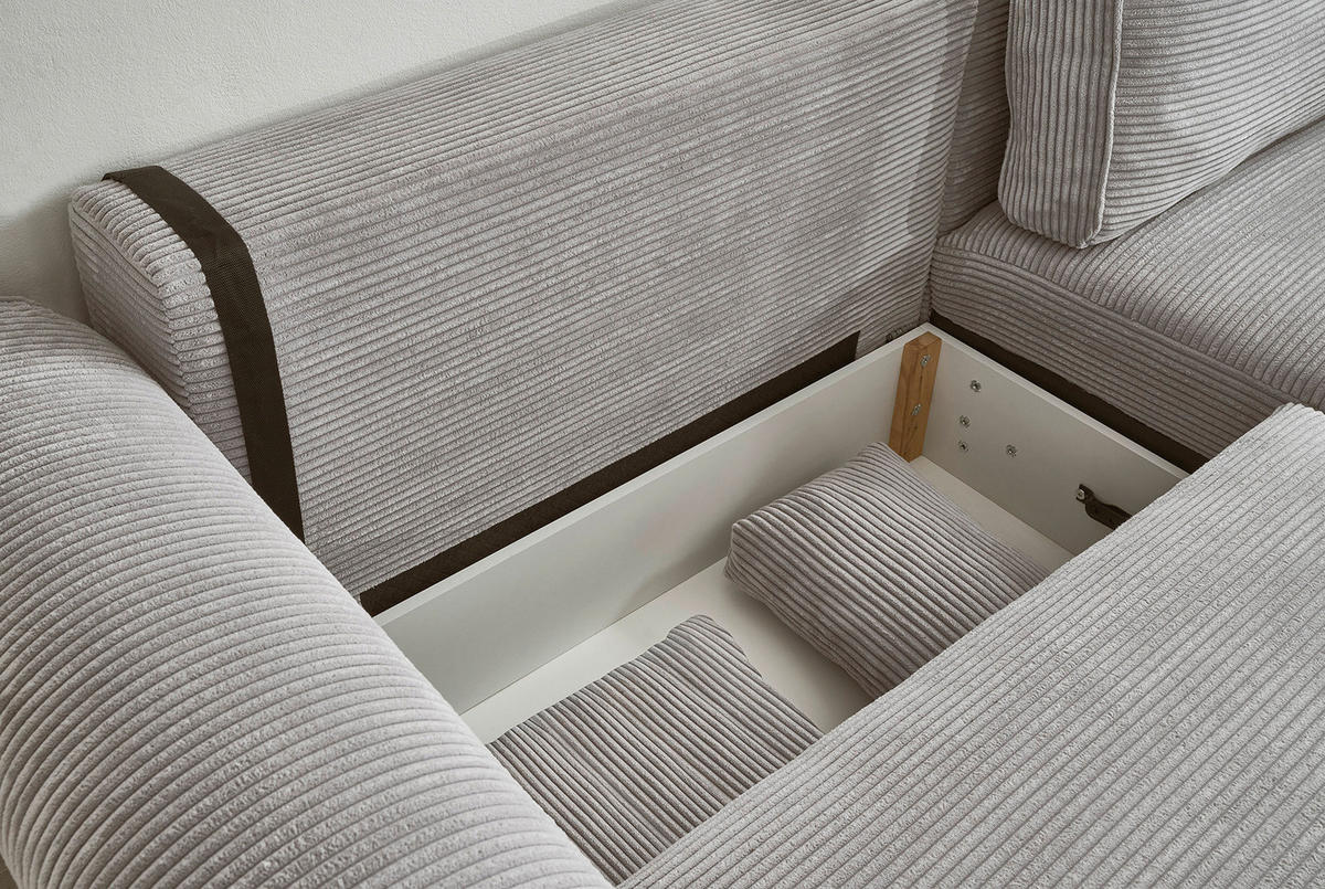 HÖRNSOFFA i manchester grå  - svart/grå, Basics, textil/plast (255/92/185cm) - MID.YOU