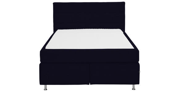 BOXSPRINGBETT 140/200 cm  in Schwarz  - Alufarben/Schwarz, KONVENTIONELL, Textil/Metall (140/200cm) - Dieter Knoll