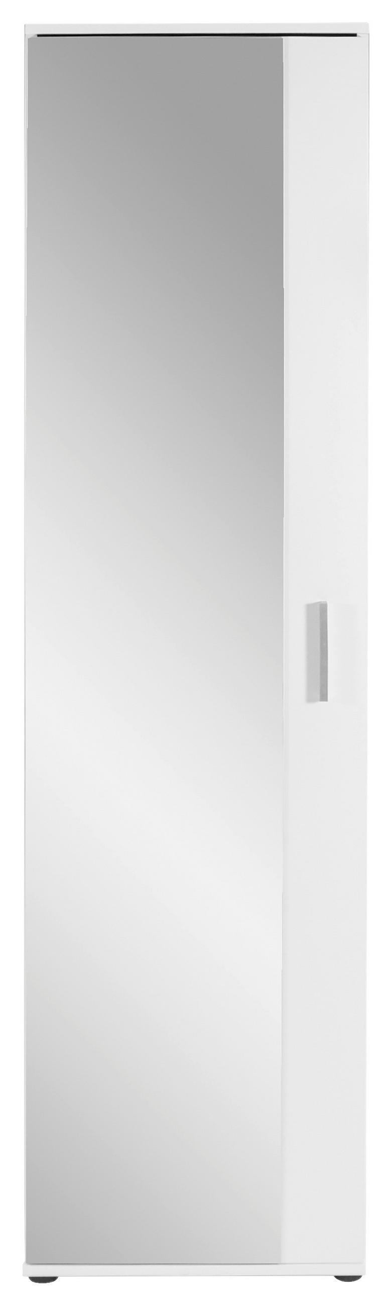 GARDEROBENSCHRANK Jakob in 49/196/30 cm - Silberfarben/Weiß, MODERN, Holzwerkstoff/Kunststoff (49/196/30cm) - MID.YOU