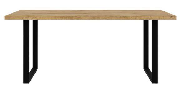 ESSTISCH 180/90/74,1 cm Holzwerkstoff Eichefarben rechteckig  - Eichefarben/Schwarz, KONVENTIONELL, Holzwerkstoff/Metall (180/90/74,1cm) - Hom`in