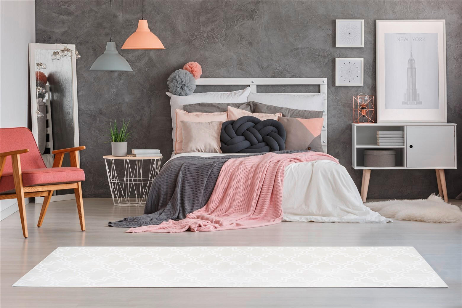 LÄUFER 80/150 cm Monroe 100 Weiß  - Weiß, KONVENTIONELL, Kunststoff/Textil (80/150cm)